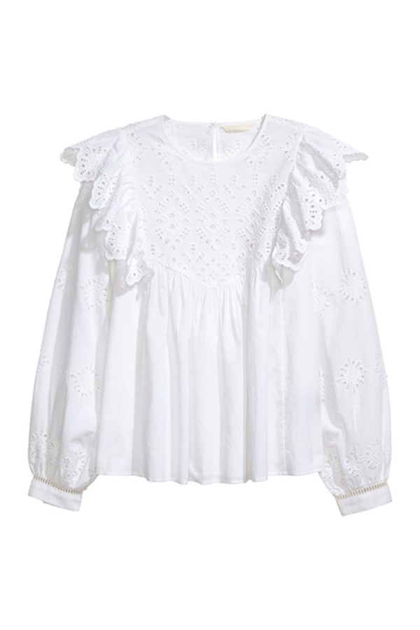 Blouse With Broderie Anglaise from H&M