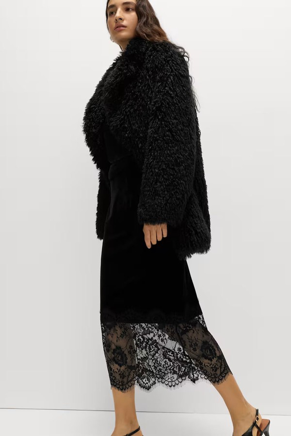 Velvet Lace Detail Midi Pencil Skirt from Marks & Spencer