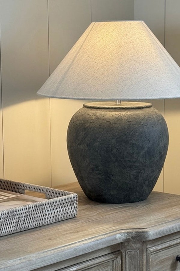 Suverovi Aged Dark Stoneware Lamp Large from Cowshed Interiors