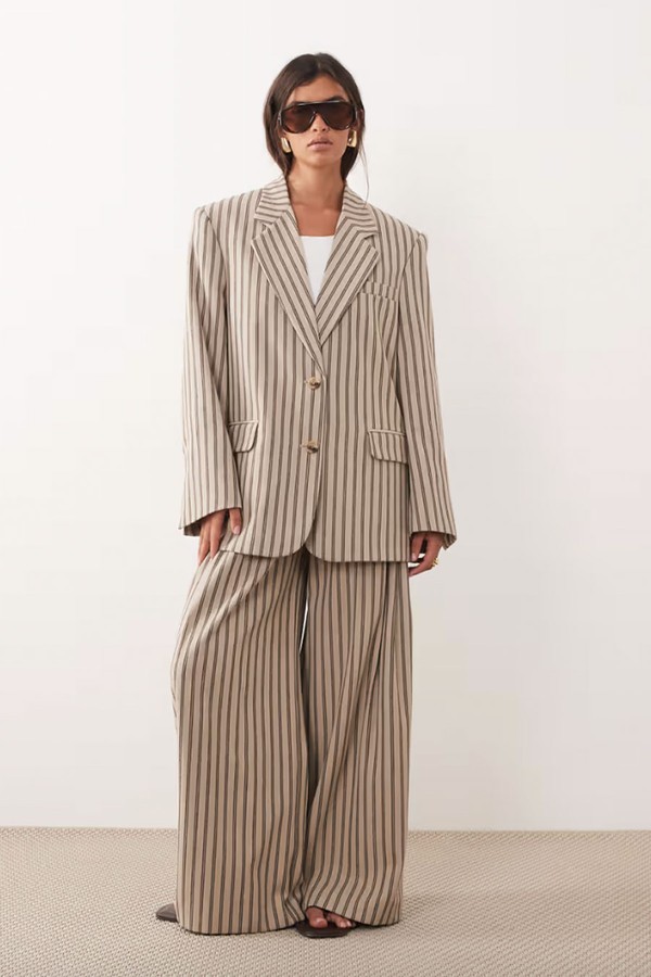 Oversized Single Breasted Blazer & Pleated Wide Leg Trousers Co-Ord from ARRANGE