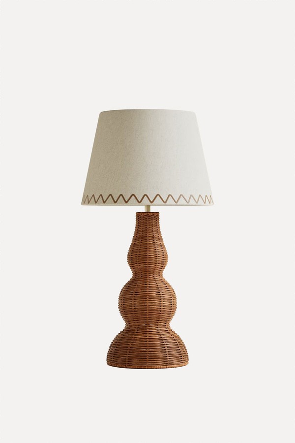 Wicker Graduated Base Table Lamp