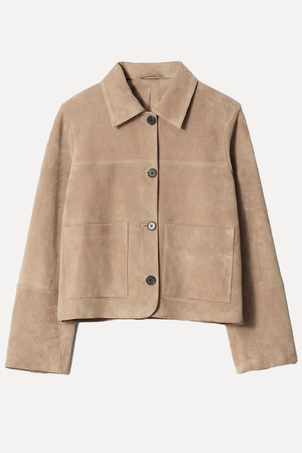 Patch-Pocket Leather Jacket