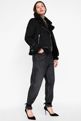 Contrasting Faux Suede Jacket from Zara