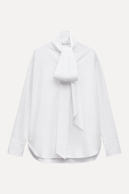 Poplin Shirt With Tie from Zara