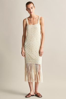 Fringed Cotton Crochet Dress from Massimo Dutti