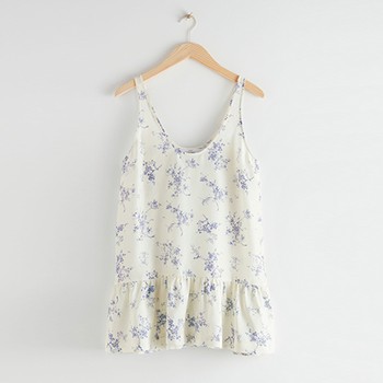 Floral Dropped Waist Silk Top from & Other Stories