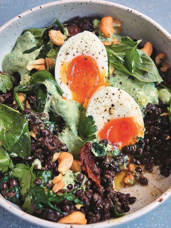 Sun-Dried Tomato & Herby Yogurt Lentil Bowls