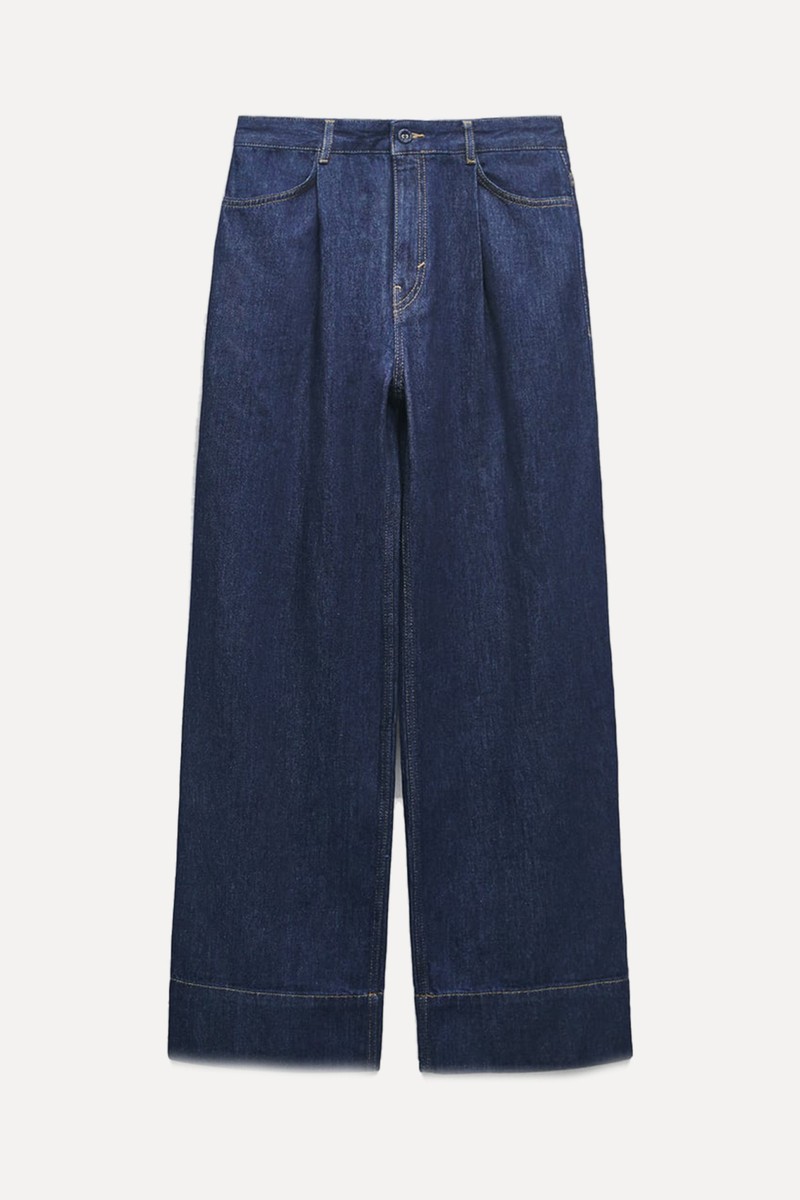 Z1975 Wide Leg Pleats Jeans from Zara