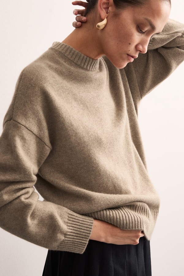 Pure Cashmere Crew Neck Relaxed Jumper from JAEGER