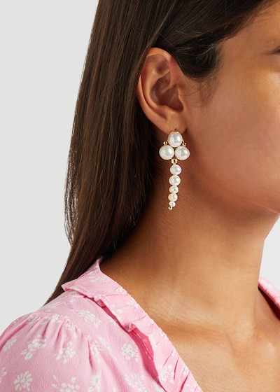 Irina Pearl Drop Earrings from Eliou