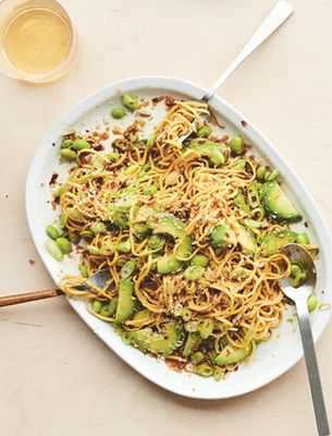 Avocado & Coconut Noodles With Edamame Beans, Lime & Ginger