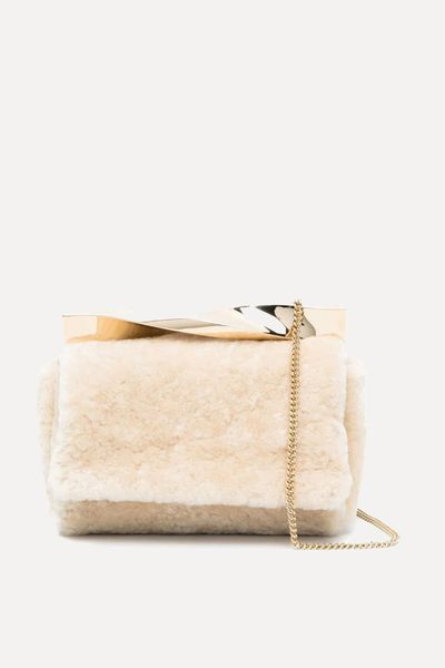 Twist Shearling Clutch Bag from Aquazzura