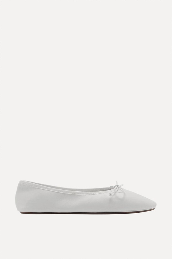 Leather Ballet Flats With Bow from Mango 