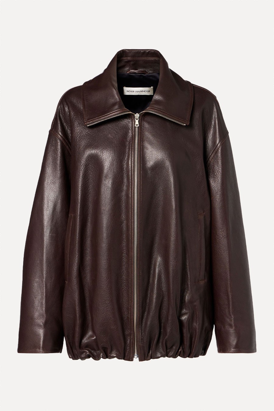 Elisse Leather Bomber Jacket from Nour Hammour