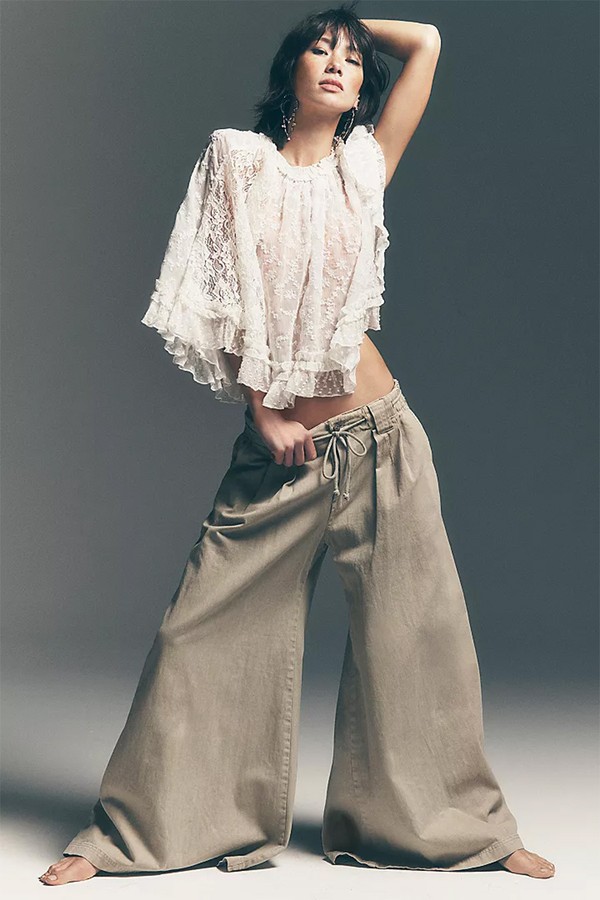 Julien Wide-Leg Chino Trousers from Free People