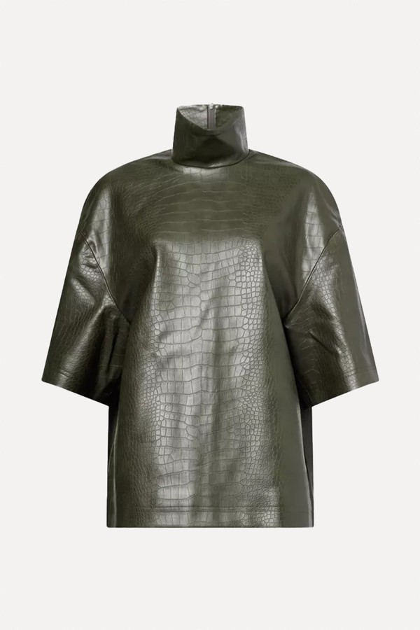 Delancey Croc Faux-Leather Top from The Frankie Shop