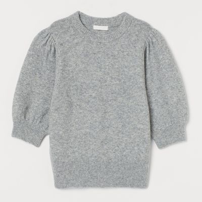 Puff-Sleeved Knitted Jumper from H&M