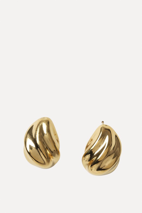 Textured Tear Drop Stud Earrings