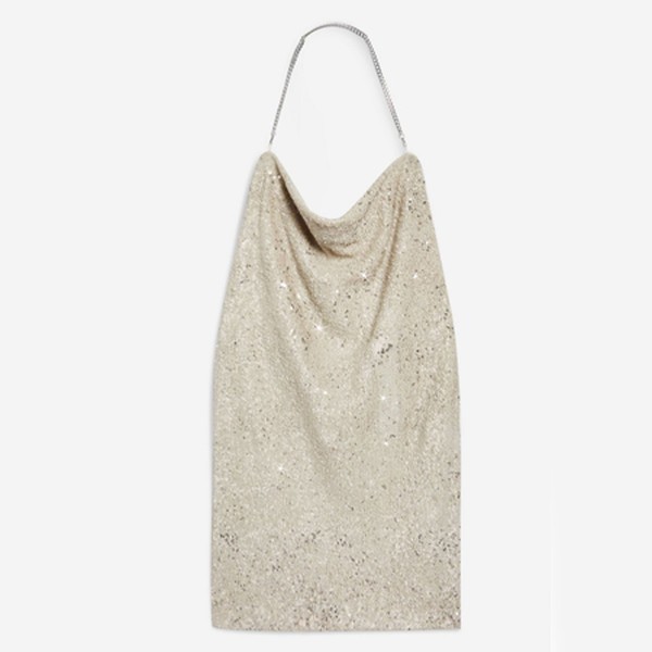 Brushed Sequin Cowl Neck Dress from Topshop