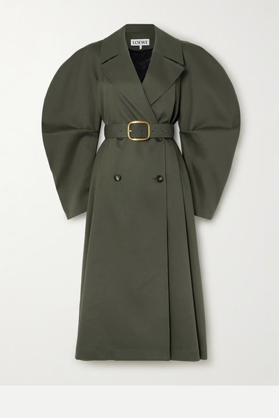 Belted Double-Breasted Cotton-Gabardine Trench Coat from LOEWE