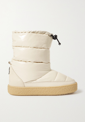 Leather-Trimmed Quilted Padded Patent-Vinyl Snow Boots from Isabel Marant