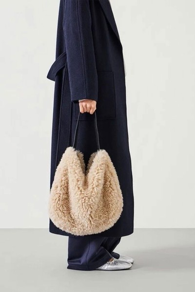 Helen Moore Faux Fur Slouch Bag from Hush