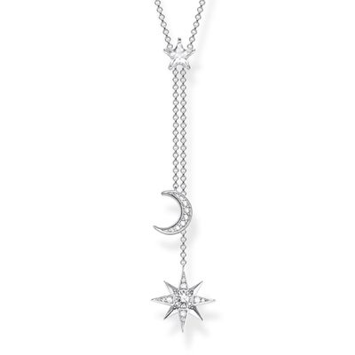 Star & Moon Silver Necklace