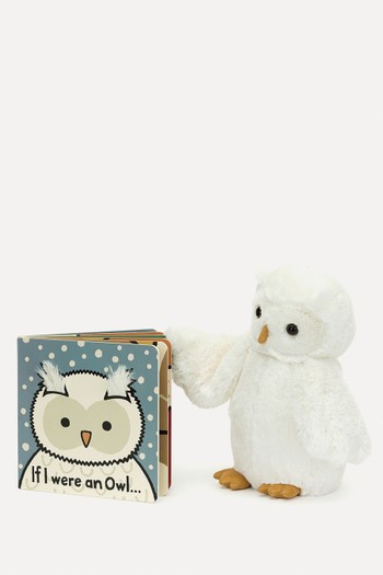 If I Were An Owl Board Book & Bashful Owl from Jellycat