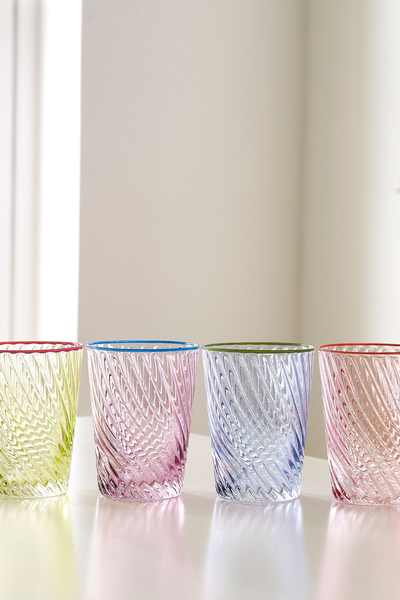 Set Of 4 Embossed Tumbler Glasses from Nina Campbell
