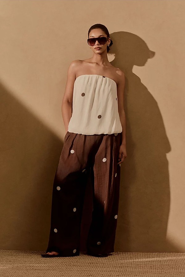 Polka Dot Wide Leg Trousers from George At Asda