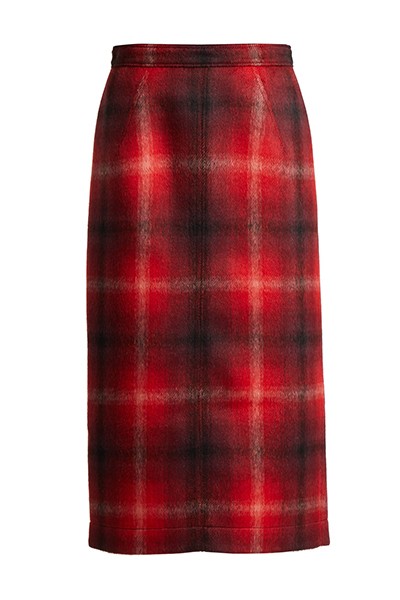 Tartan Felted Midi Skirt from No.21