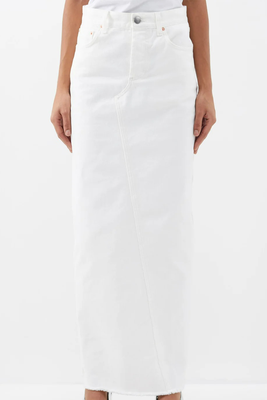 Split Back Organic-Cotton Denim Maxi Skirt from Raey