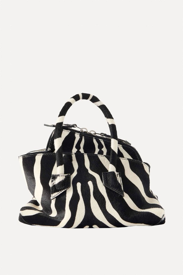 Mini La Passeggiata Zebra-Pattern Tote Bag from The Attico 