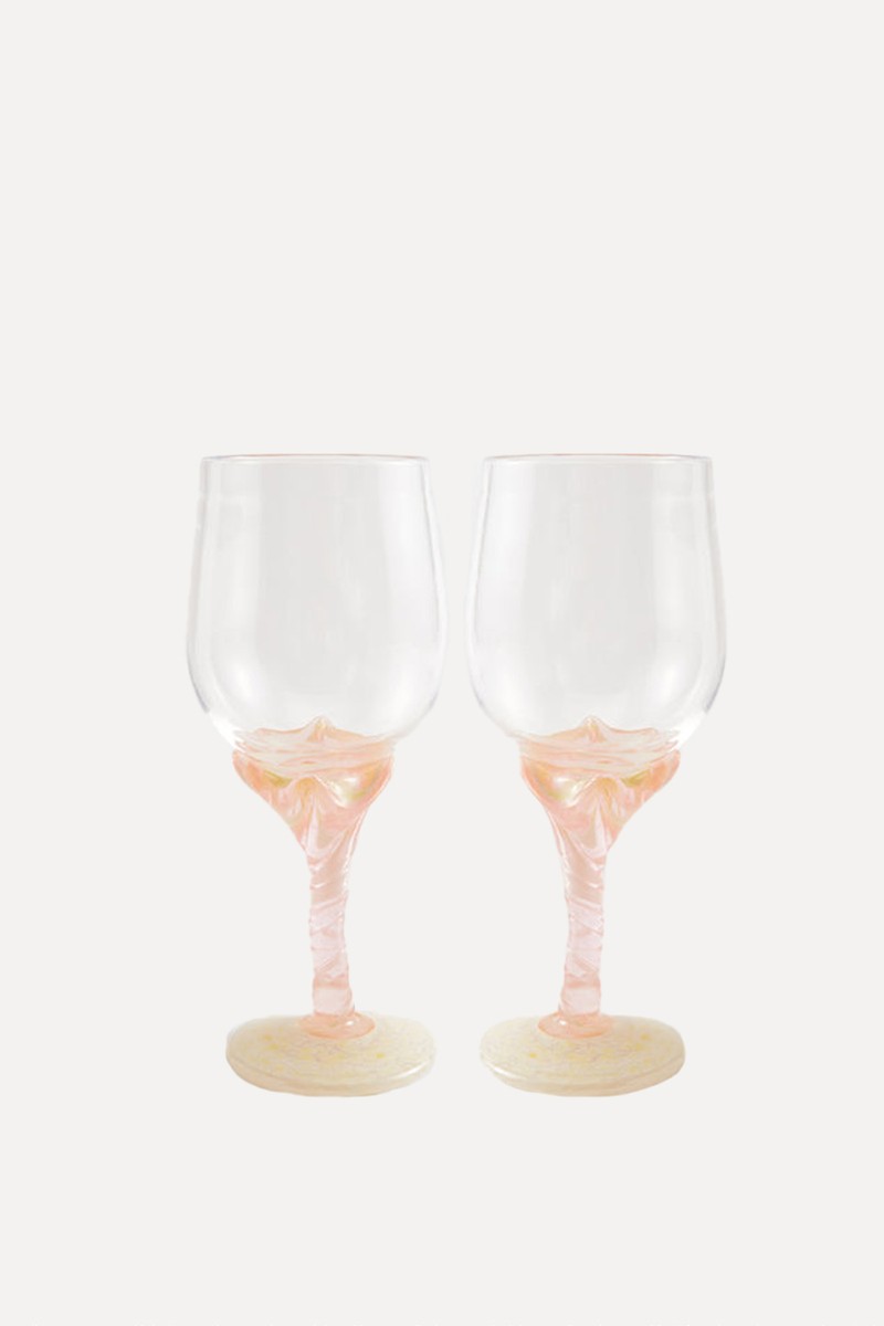 Set Of 2 Swirl Wine Glasses from Henry Holland