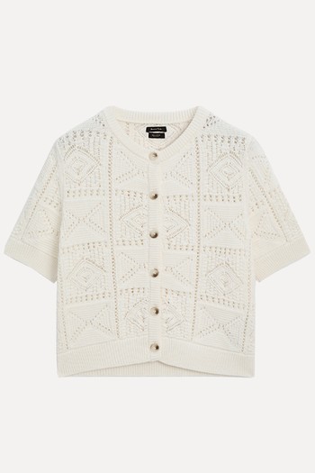 Short Sleeve Open-Knit Cardigan  from Massimo Dutti