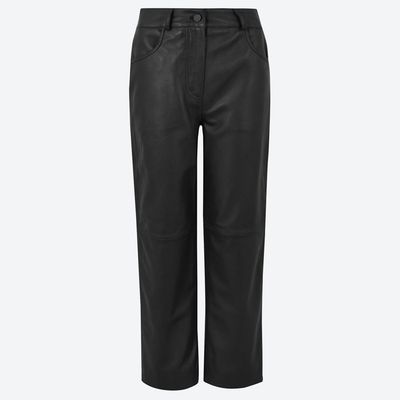 Leather Straight Leg Cropped Trousers from M&S