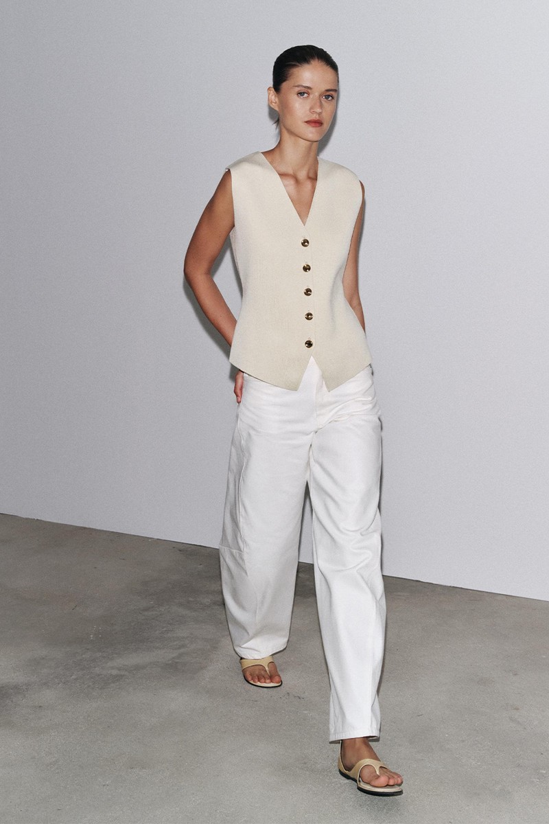 Plain Knit Waistcoat Top