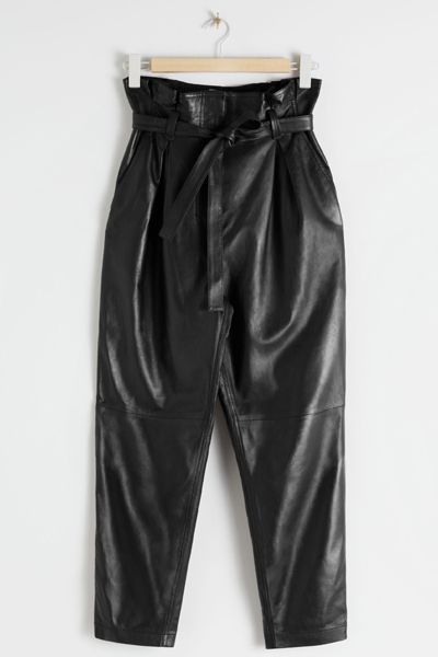 Paperbag Waist Leather Trousers