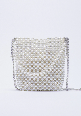 Pearl Bead Mini Bucket Bag  from Zara