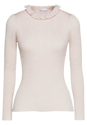 Ribbed Metallic Wool-Blend Sweater from RedValentino