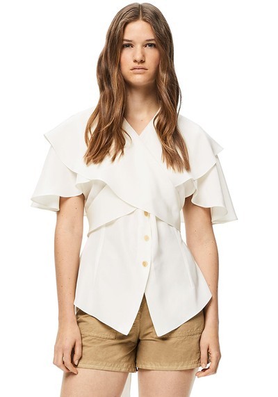 Ruffle Sleeve Blouse In Silk from Loewe