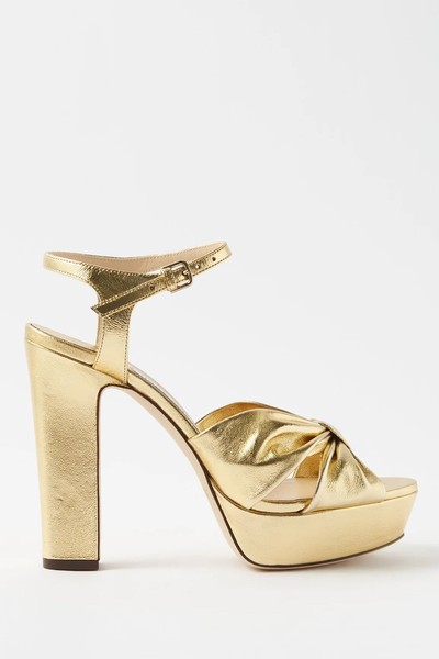 Heloise 120 Block-Heel Leather Sandals from Jimmy Choo