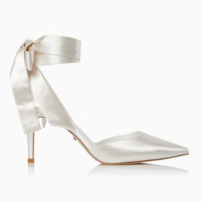Satin Ankle Tie Wedding Shoes from Dune