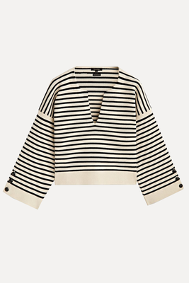 Striped Sweater With Button Details from Massimo Dutti