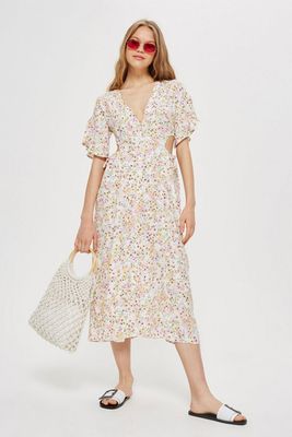 Ditsy Cut-Out Midi Dress from Topshop