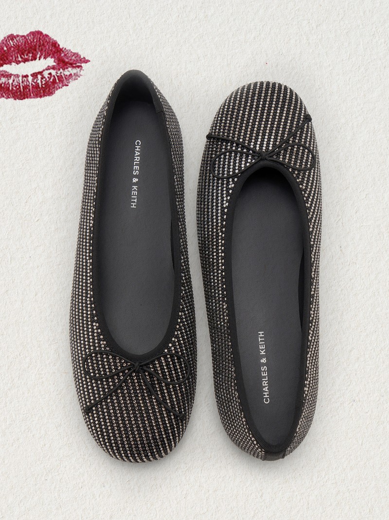 Embellished Bow Ballet Flats from Charles & Keith