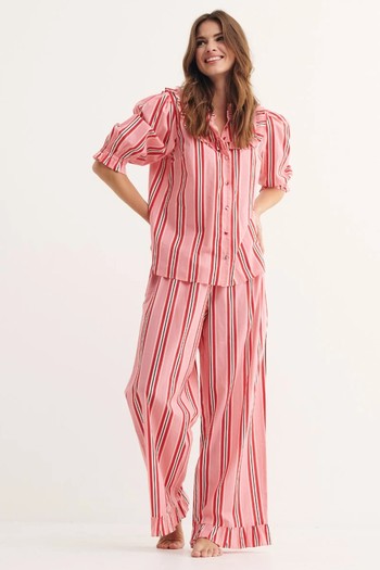 Frill Yoke Harry Stripe Long Leg PJ Set from Nobody's Child