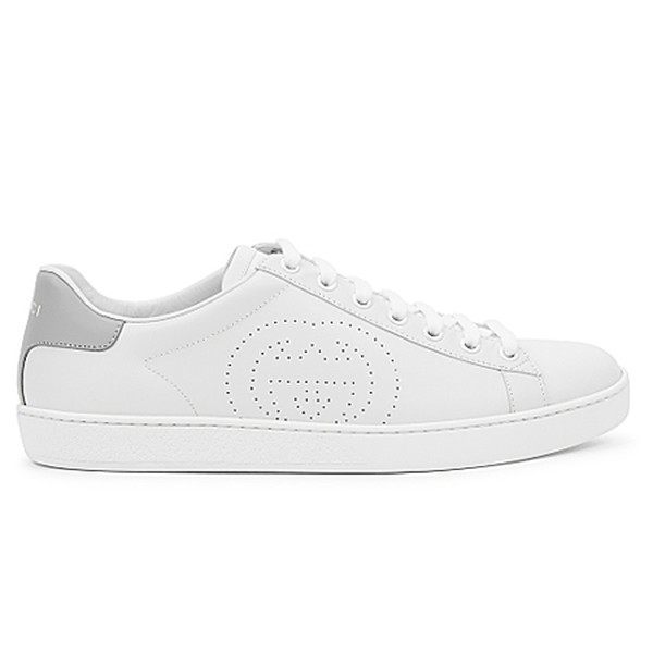 New Ace White Perforated Leather Sneakers from Gucci