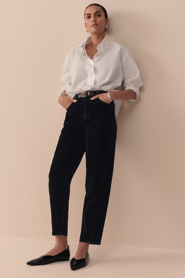  N. Premium Flocked Comfort Stretch Denim Barrel Jeans