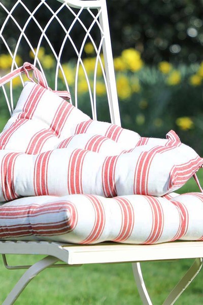 Millston Red Striped Garden Seat